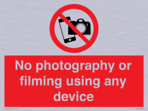 No photography or filming using any device